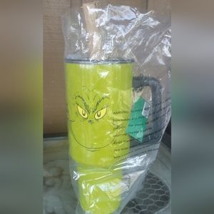 Grinch Stainless steel tumbler with straw